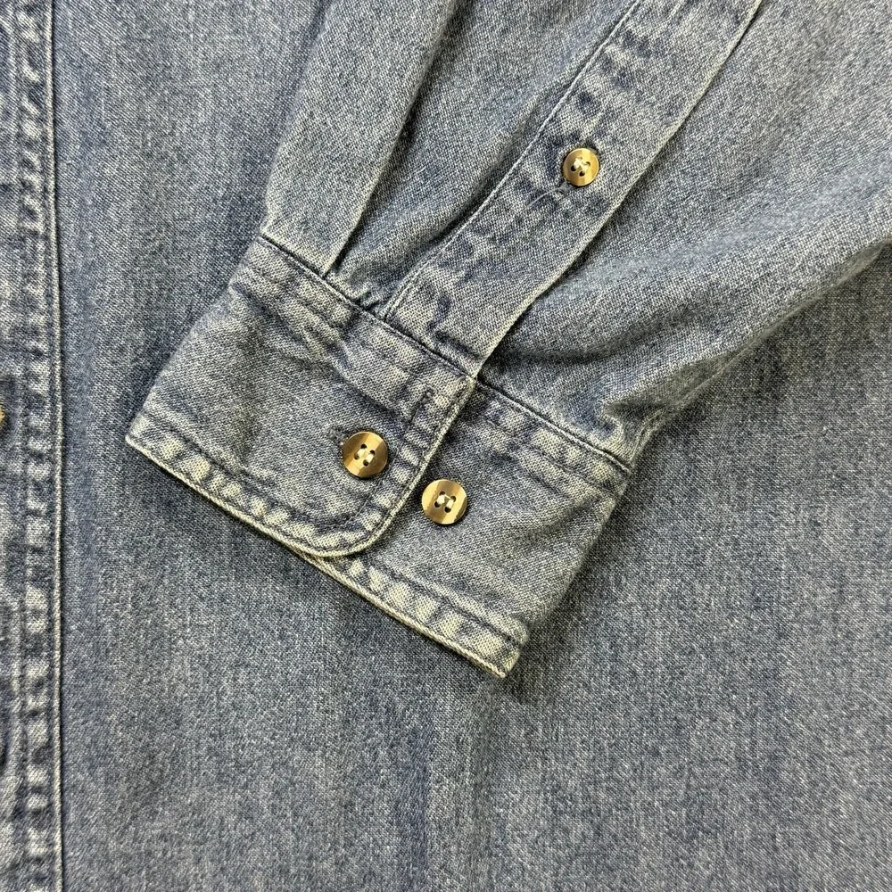 Vintage Disney Mickey‎ Denim Button Down Shirt Mickey Donald Goofy XL